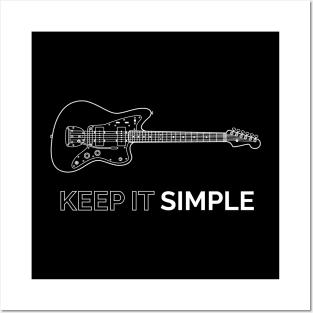 Keep It Simple Offset Style Electric Guitar Outline Posters and Art